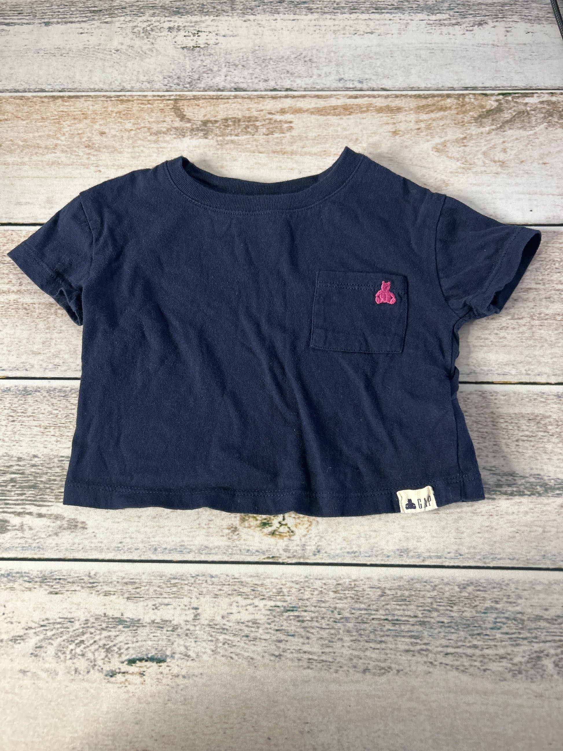 Girls Navy Blue Button Down Short Sleeve Size: 12-18 months Navy Blue
