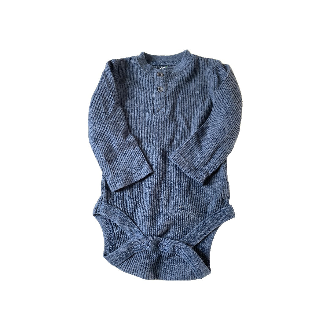 Chick Pea Boys Navy Blue Onesie Size: 3-6 months Navy Blue