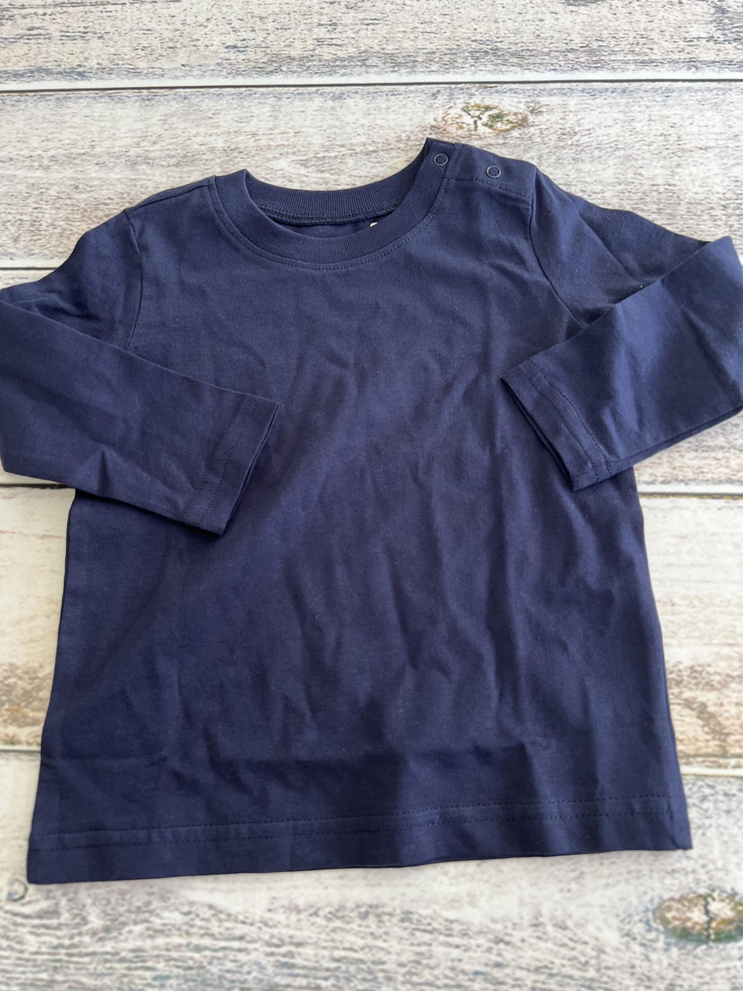 Primary Boys Navy Blue Long Sleeve Shirt Size: 6-12 months Navy Blue