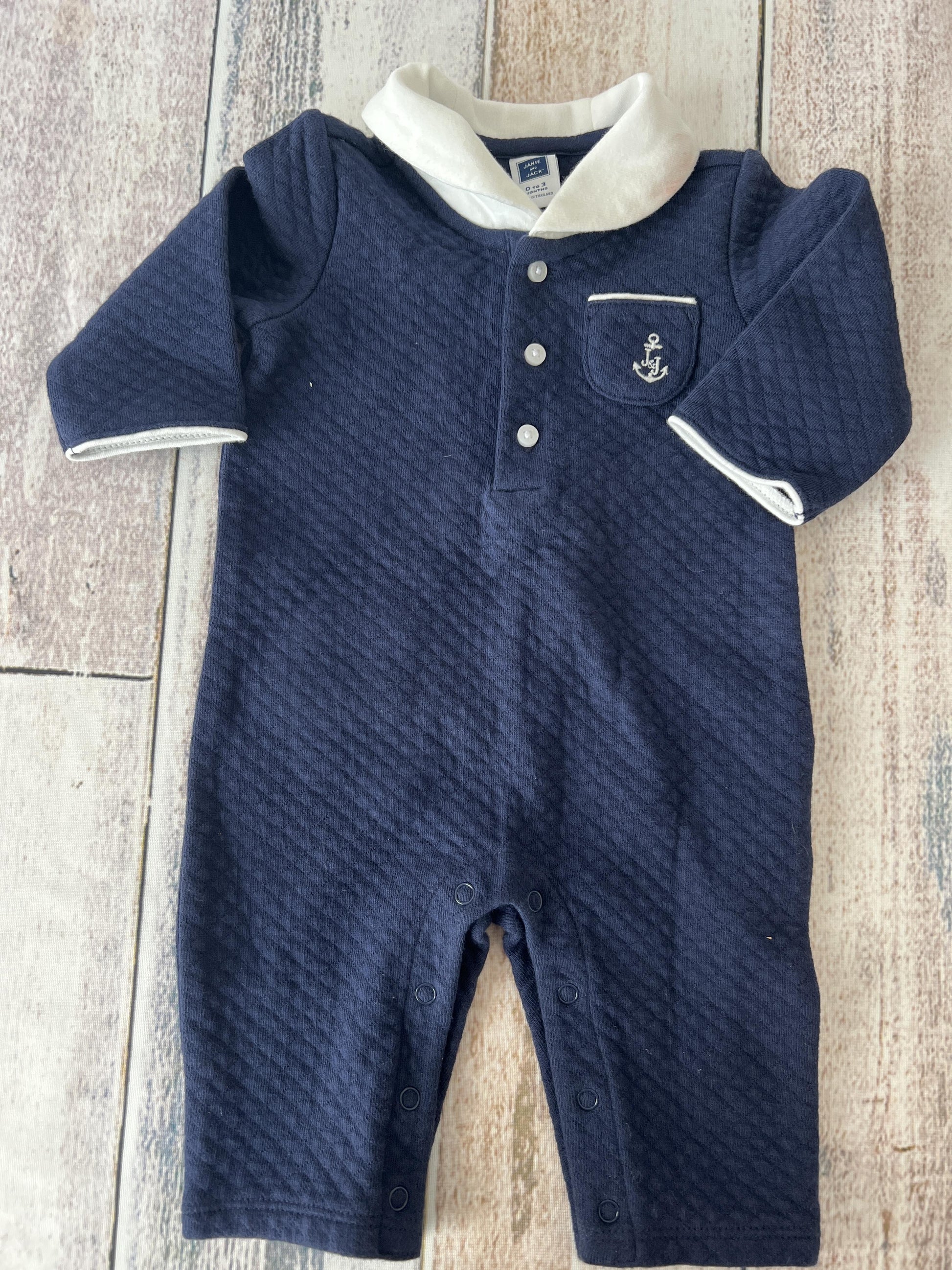 Janie and Jack Boys Navy Blue Long Sleeve Outfit Size: 0-3 months Navy Blue