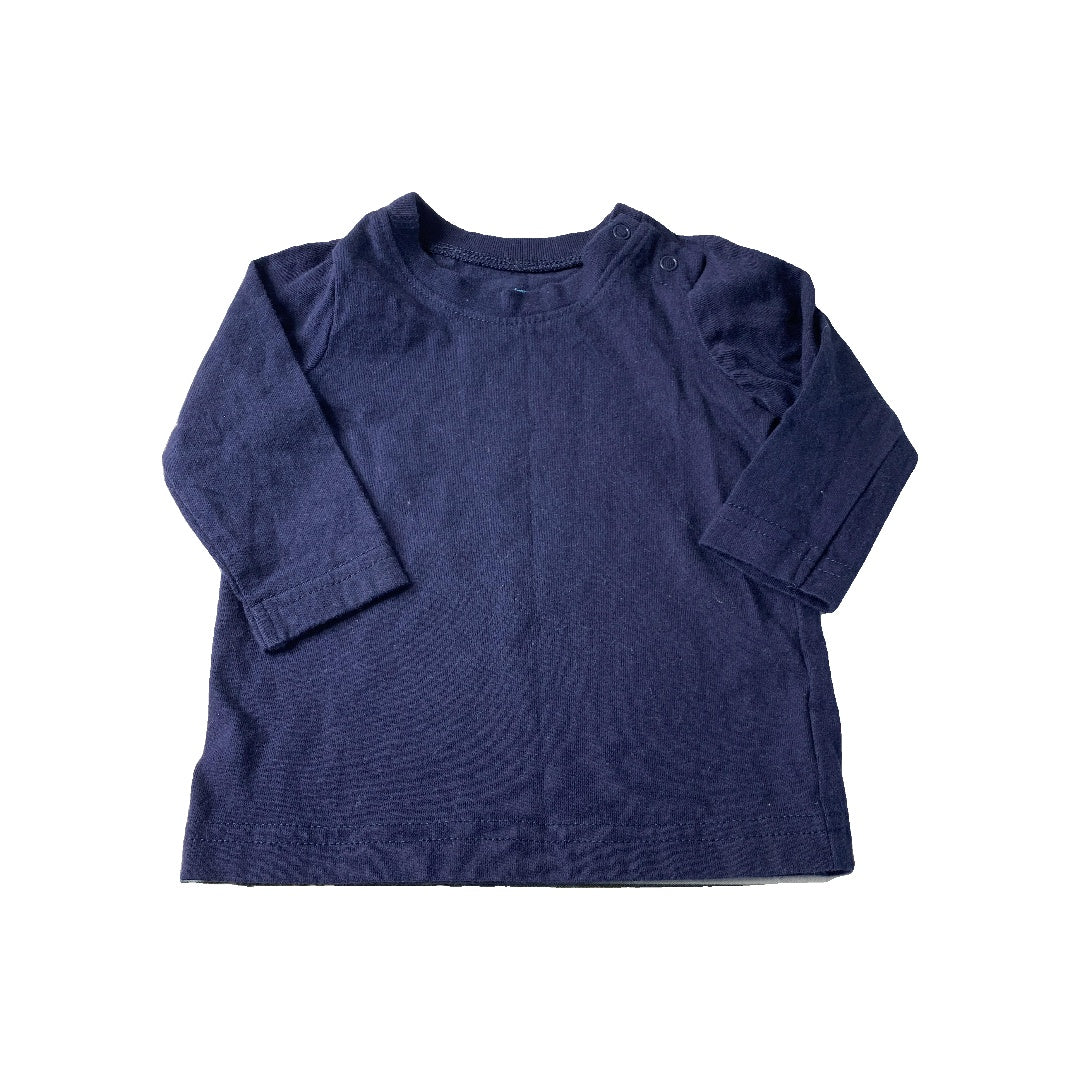 Primary Boys Navy Blue Long Sleeve Shirt Size: 3-6 months Navy Blue