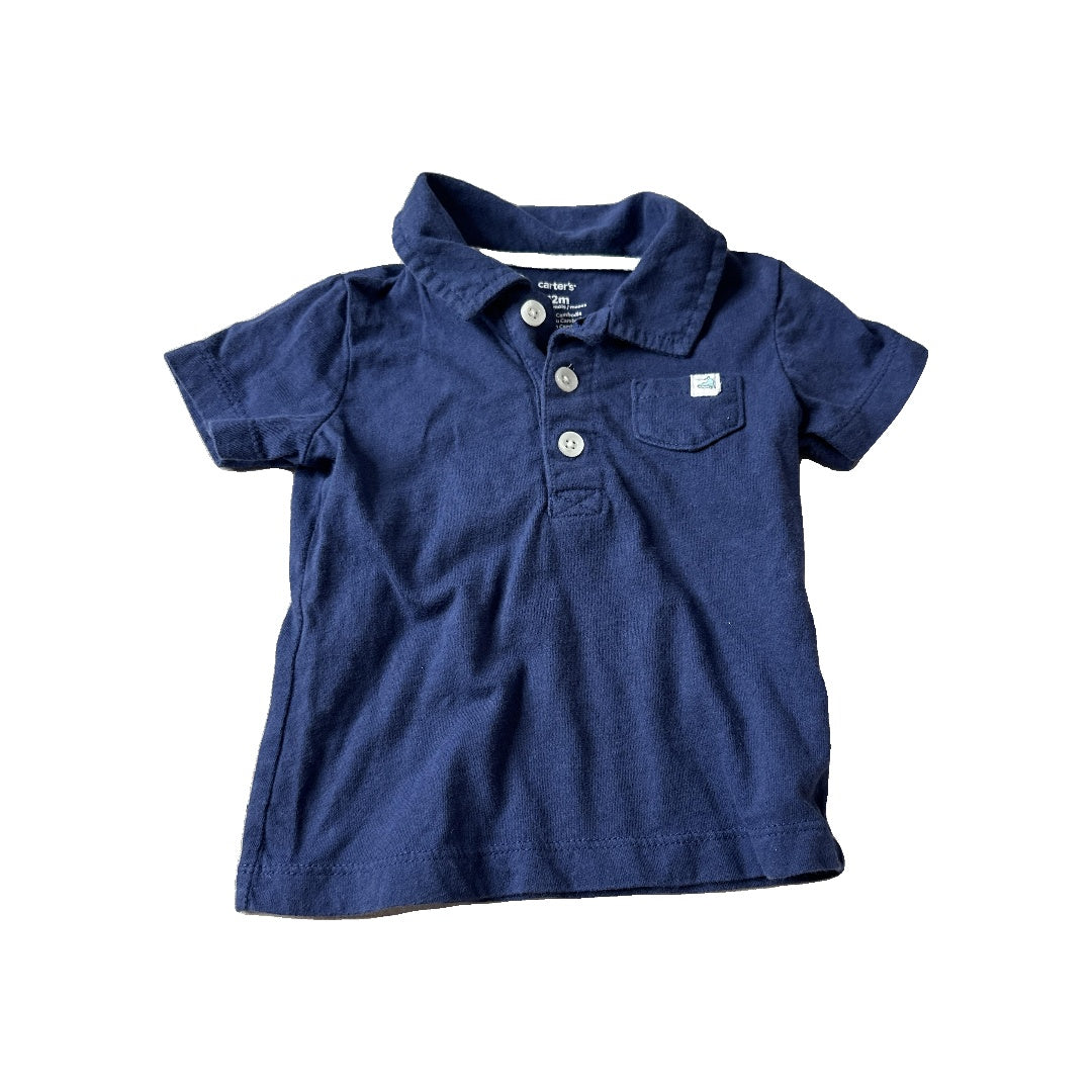 Carters Boys Navy Blue Polo Shirt Size: 12 months Navy Blue
