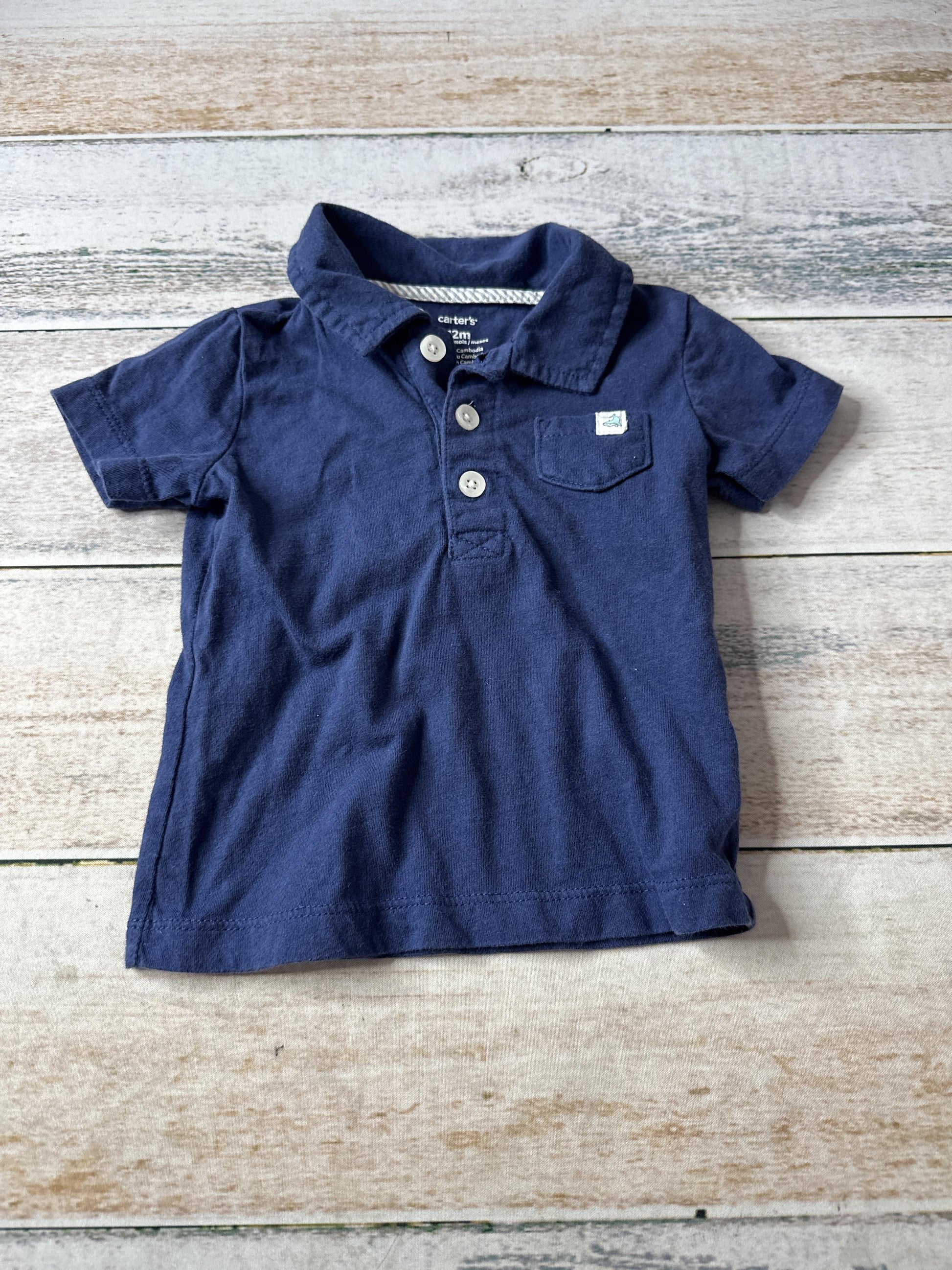 Carters Boys Navy Blue Polo Shirt Size: 12 months Navy Blue