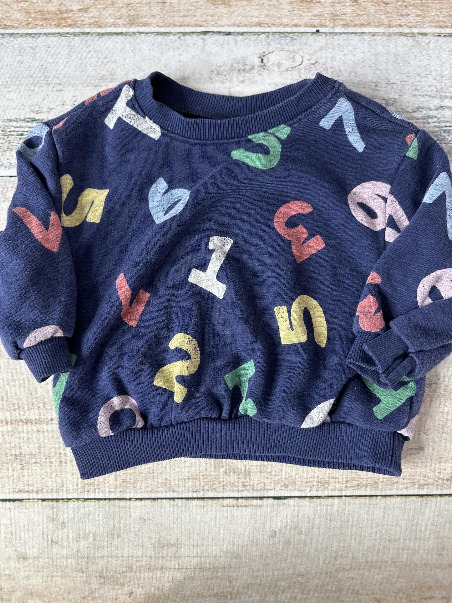 Old Navy Unisex Navy Blue Sweatshirt Size: 6-12 months Navy Blue