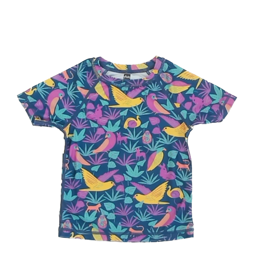 Tea Collection Girls Navy | Bright Animals Rash guard Swimwear Size: 4T Navy | Bright Animals Rash guard