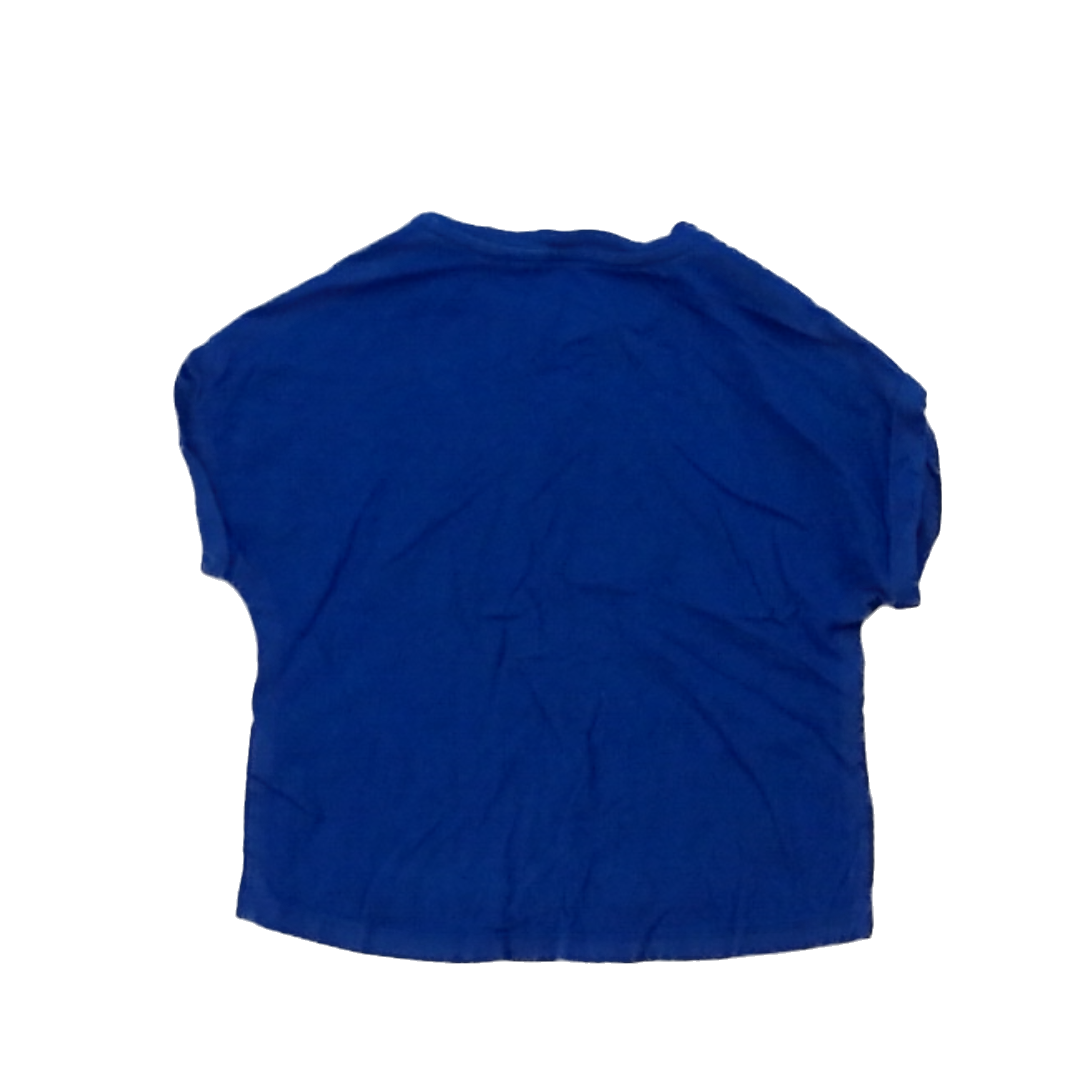 Rockets Of Awesome Girls Navy | Bright Color Chest Stripes Short Sleeve Shirt Size: 8 Years Navy | Bright Color Chest Stripes