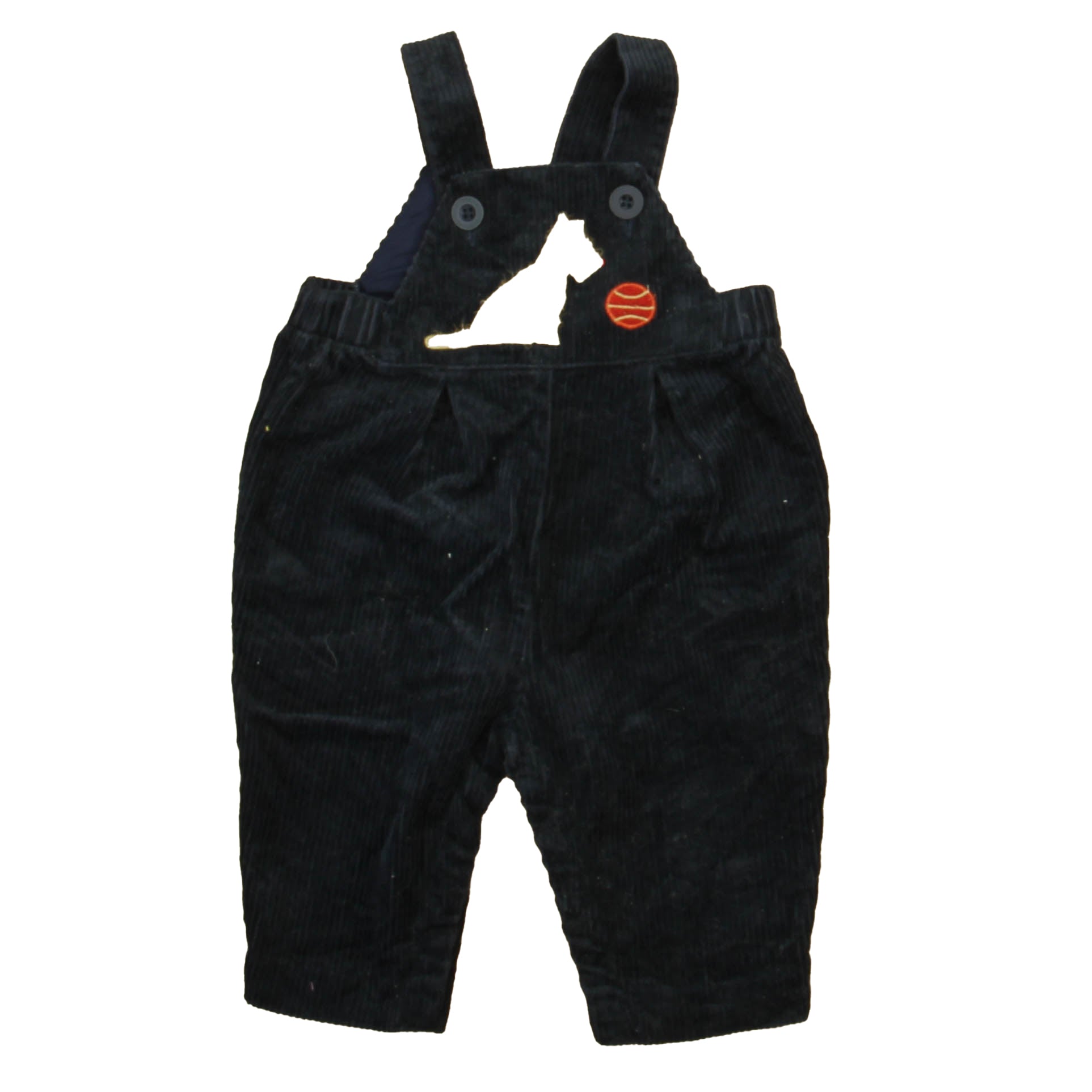 Forence Eiseman Boys Navy | Brown Dog Overalls Size: 12 Months Navy | Brown Dog