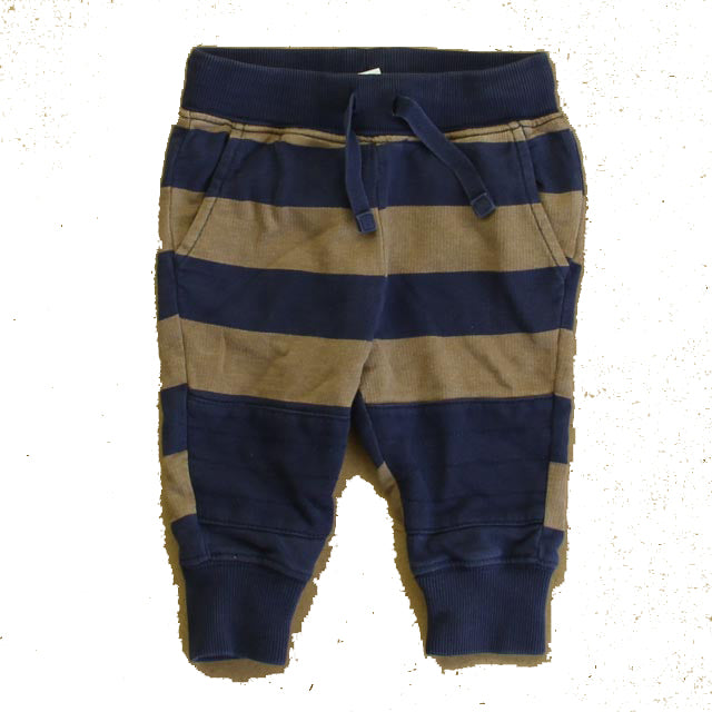 Hanna Andersson Boys Navy | Brown Stripe Leggings Size: 6-12 Months