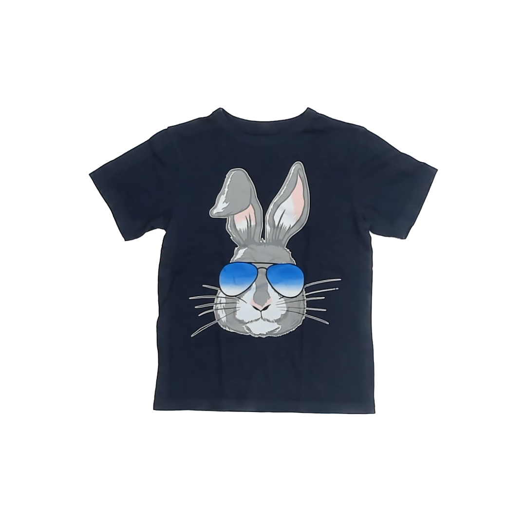 Children's Place Boys Navy Bunny T-Shirt Size: 5-6 Years Navy Bunny