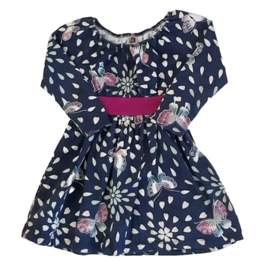 Tea Collection Girls Navy Butterflies Dress Size: 3T Navy Butterflies