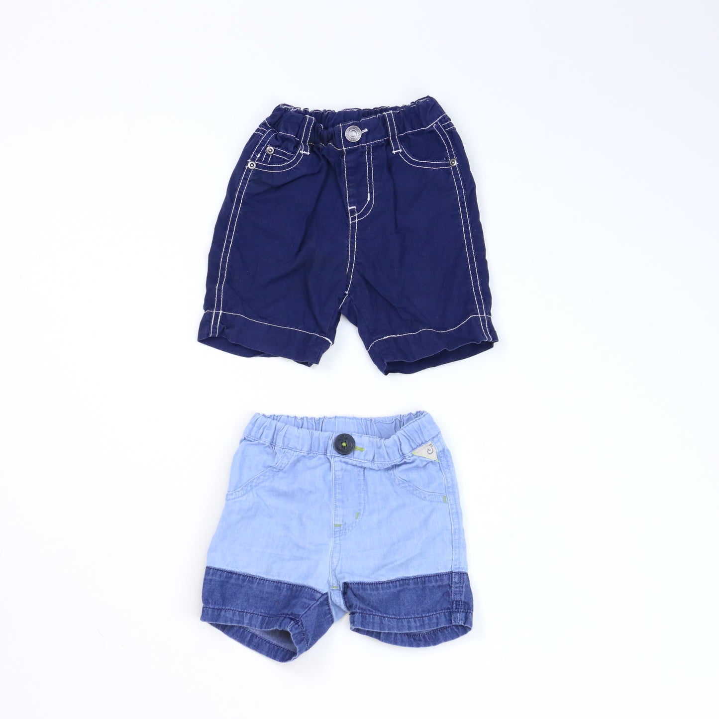 Bit'z Kids Boys Navy/Chambray Shorts Size: 12-18 Months