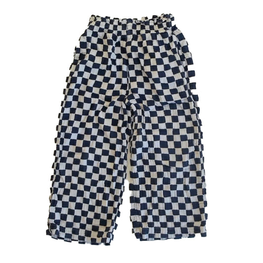 Hanna Andersson Girls Navy Check Pants Size: 8 Years Navy Check