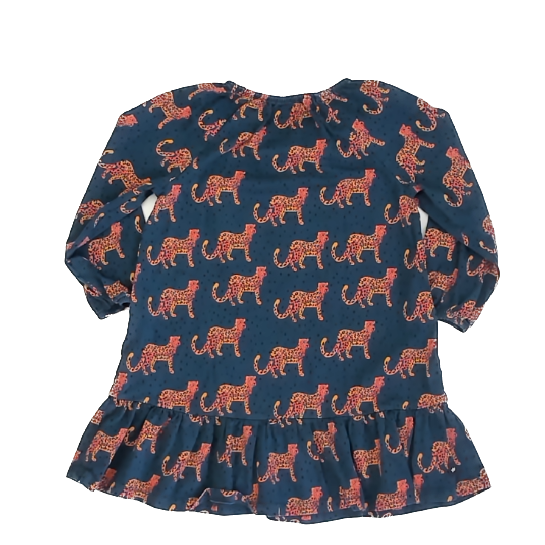 Tea Collection Girls Navy | Cheetahs Dress Size: 5T Navy | Cheetahs