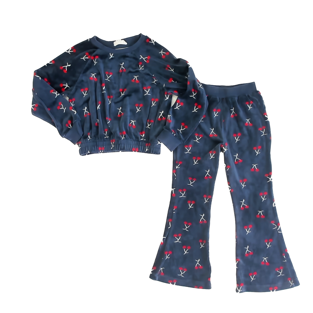 Jessica Simpson Girls Navy cherries Velour Apparel Sets Size: 6 Years Navy cherries Velour