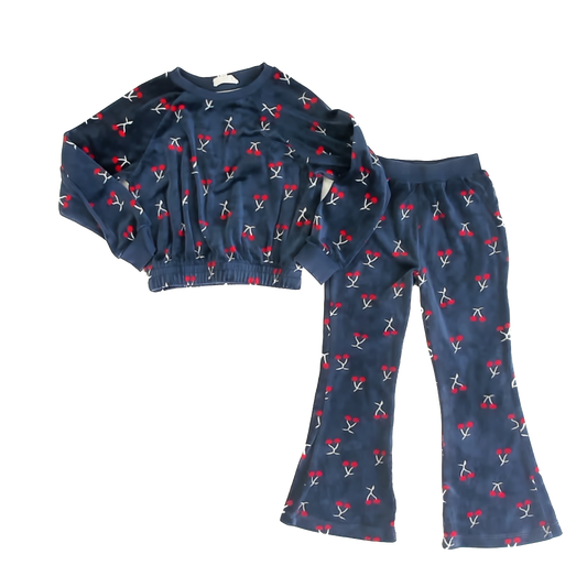 Jessica Simpson Girls Navy cherries Velour Apparel Sets Size: 6 Years Navy cherries Velour