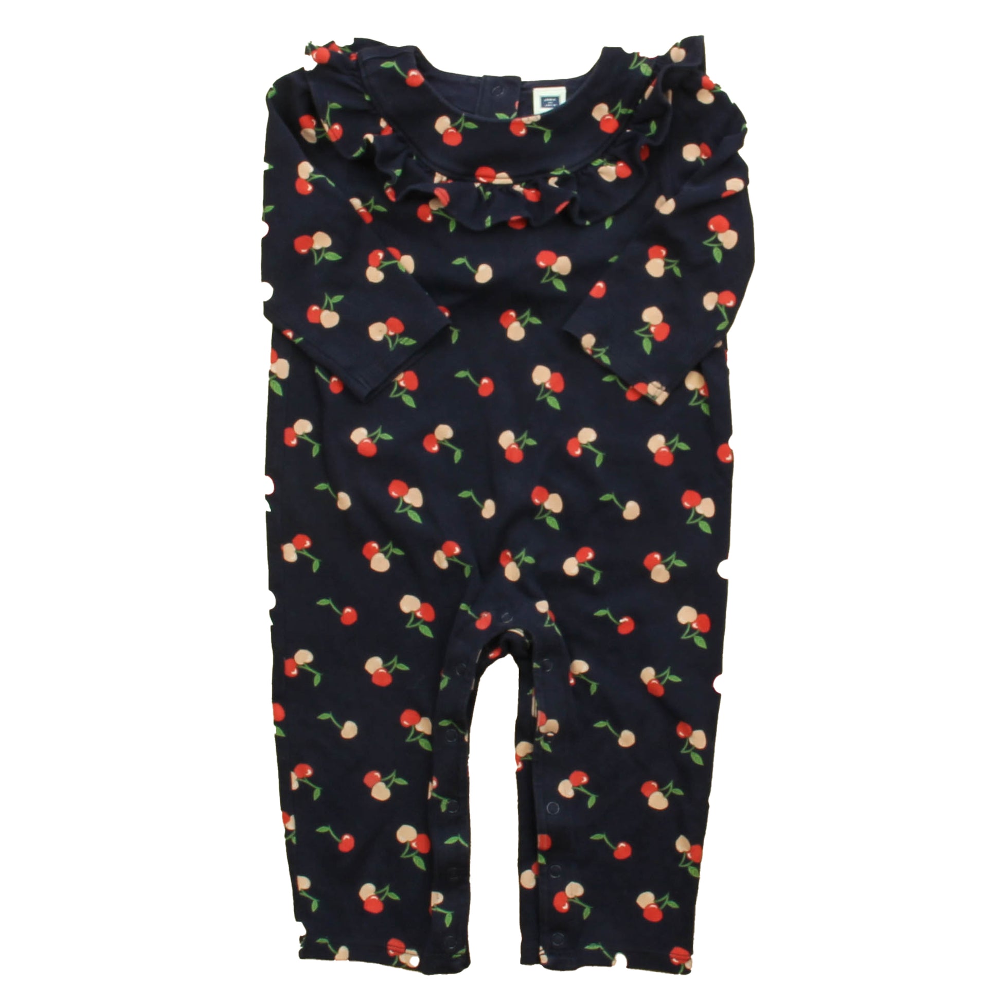 Janie and Jack Girls Navy Cherries Long Sleeve Outfit Size: 12-18 Months Navy Cherries