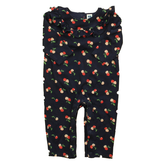Janie and Jack Girls Navy Cherries Long Sleeve Outfit Size: 12-18 Months Navy Cherries
