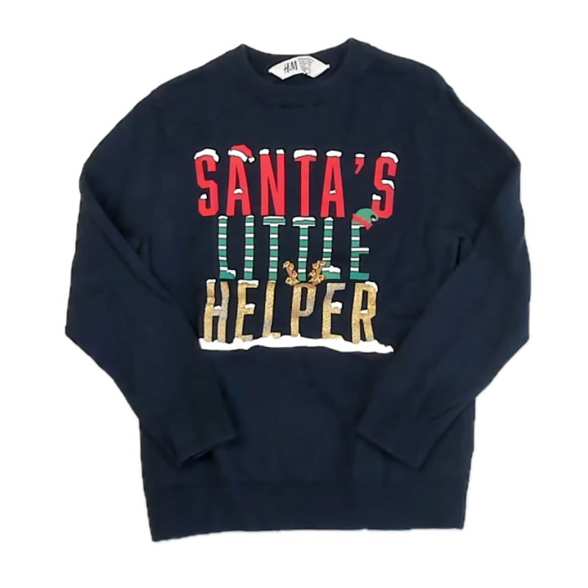 H&M Boys Navy Christmas Sweater Size: 5-6 Years Navy Christmas