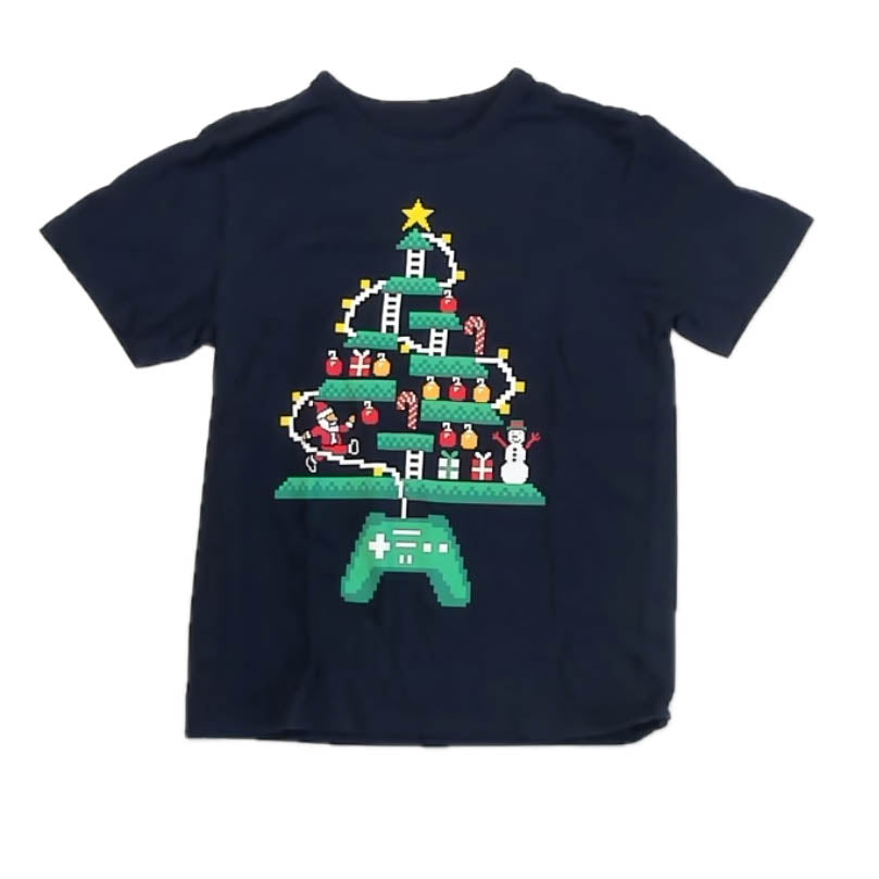 The Children's Place Boys Navy Christmas T-Shirt Size: 5-6 Years Navy Christmas