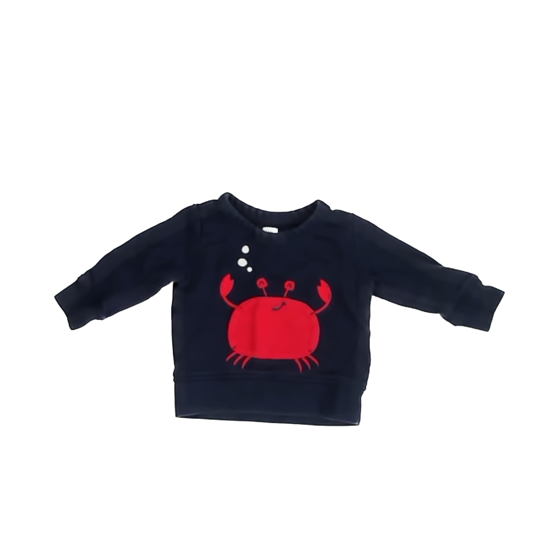 Gap Unisex Navy | Crab Sweatshirt Size: 12-18 Months Navy | Crab