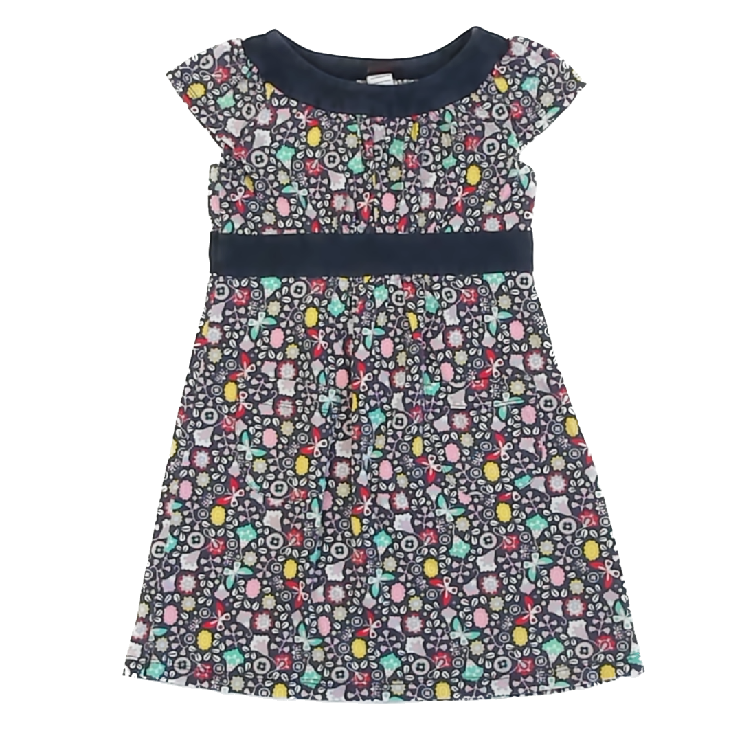 Tea Collection Girls Navy Design | Short Sleeve Dress Size: 5T Navy Design | Short Sleeve
