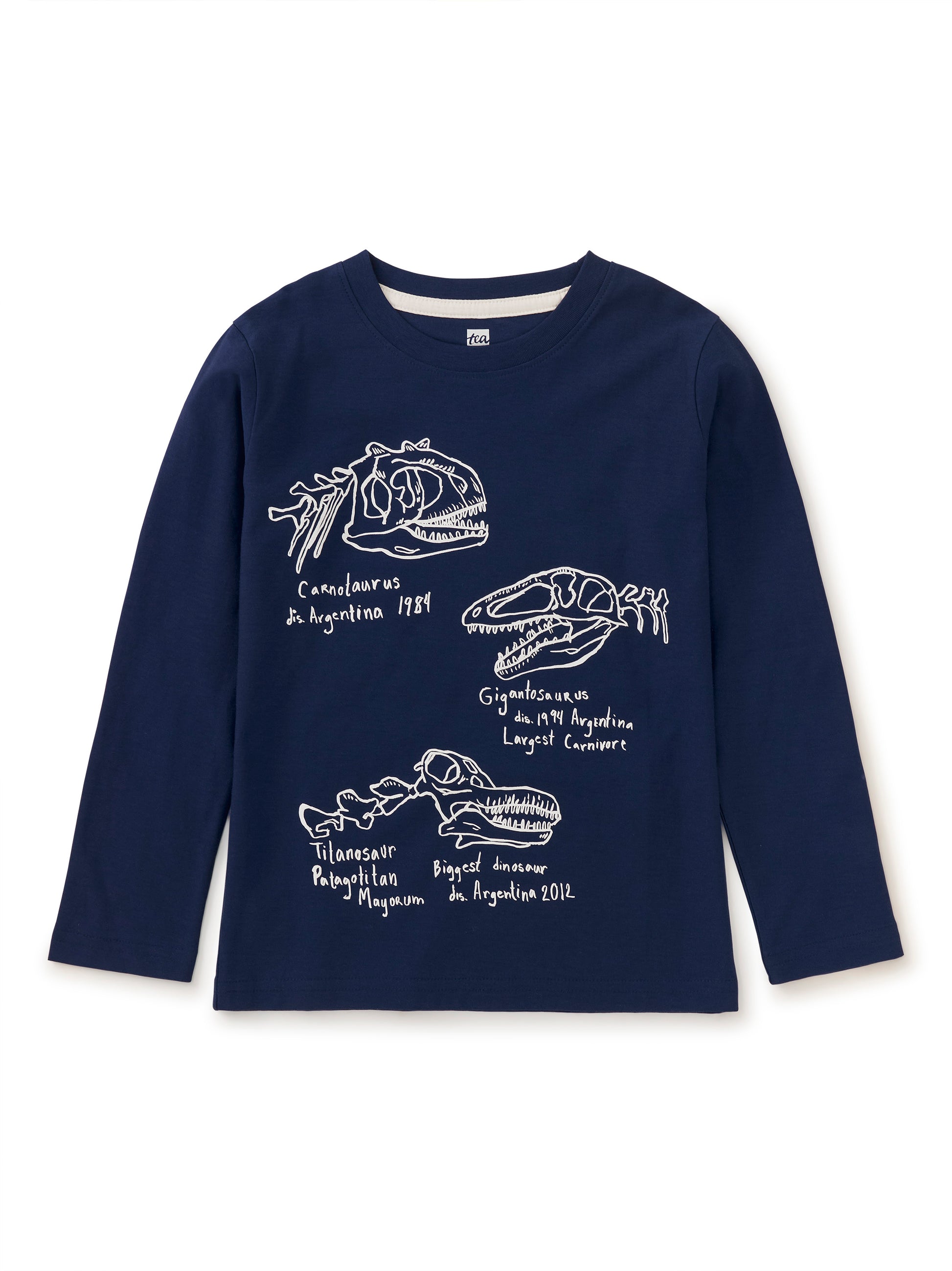 Tea Collection Boys Navy Dinosaur T-Shirt Size: 7 Years Navy Dinosaur
