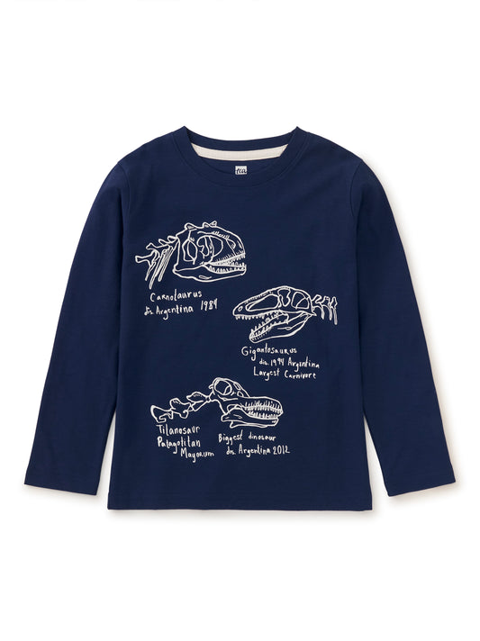 Tea Collection Boys Navy Dinosaur T-Shirt Size: 7 Years Navy Dinosaur