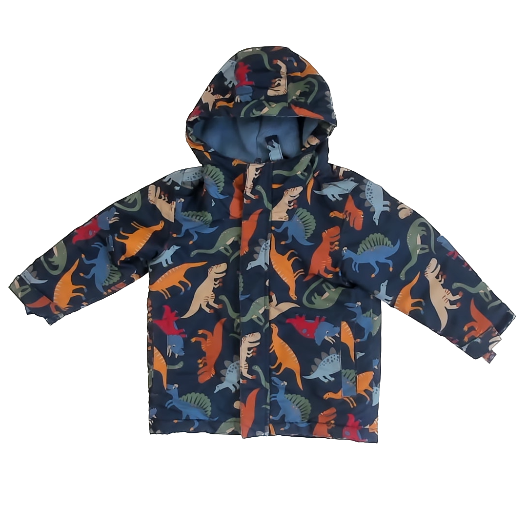 Children's Place Boys Navy Dinosaur Winter Coat Size: 3T Navy Dinosaur