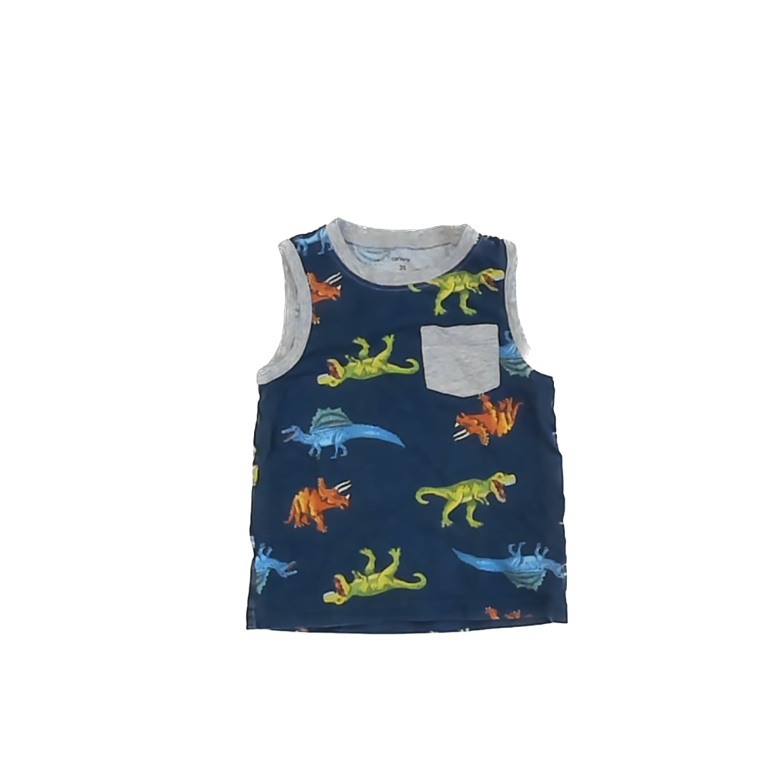 Carter's Boys Navy | Dinosaurs Tank Top Size: 3T Navy | Dinosaurs