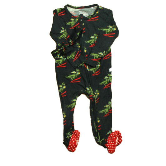 Posh Peanut Girls Navy Dinosaurs 1-piece footed Pajamas Size: 18-24 Months