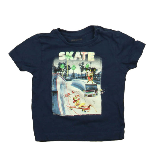 Mayoral Boys Navy Dogs Skating T-Shirt Size: 12 Months Navy Dogs Skating