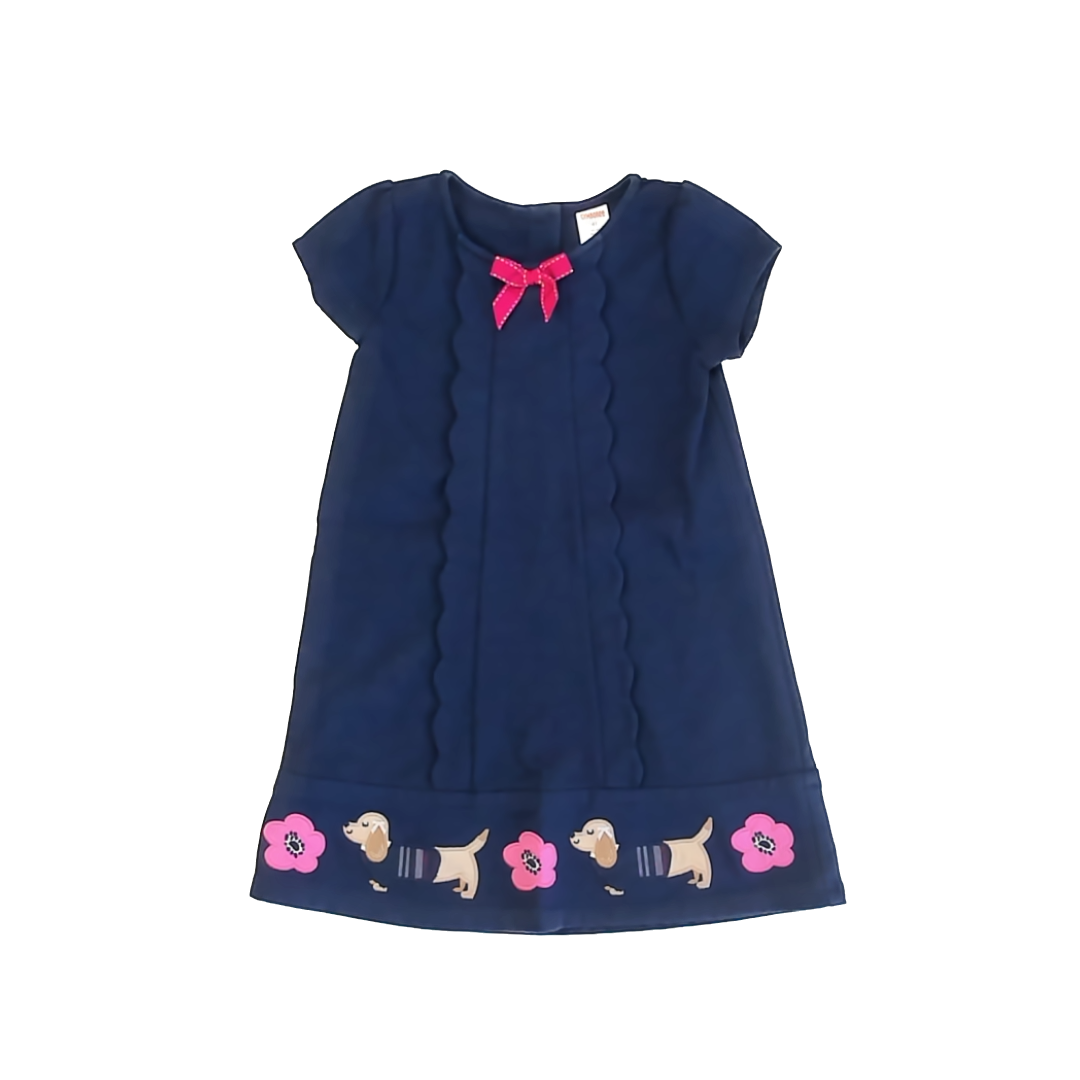Gymboree Girls Navy Dogs Dress Size: 4T Navy Dogs