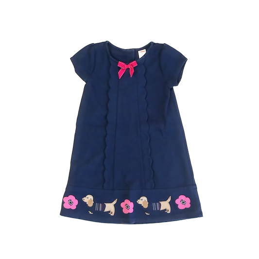 Gymboree Girls Navy Dogs Dress Size: 4T Navy Dogs