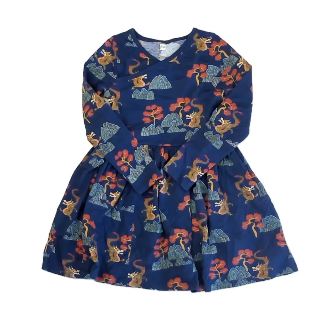 Tea Collection Girls Navy Dragons Dress Size: 5T Navy Dragons