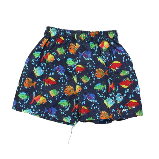 Mick Mack Boys Navy Fish Trunks Size: 18 Months Navy Fish