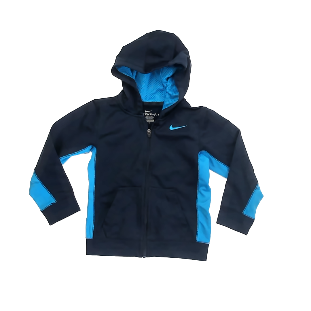 Nike Boys Navy Fleece-lined Hoodie Size: 6 Years Navy Fleece-lined