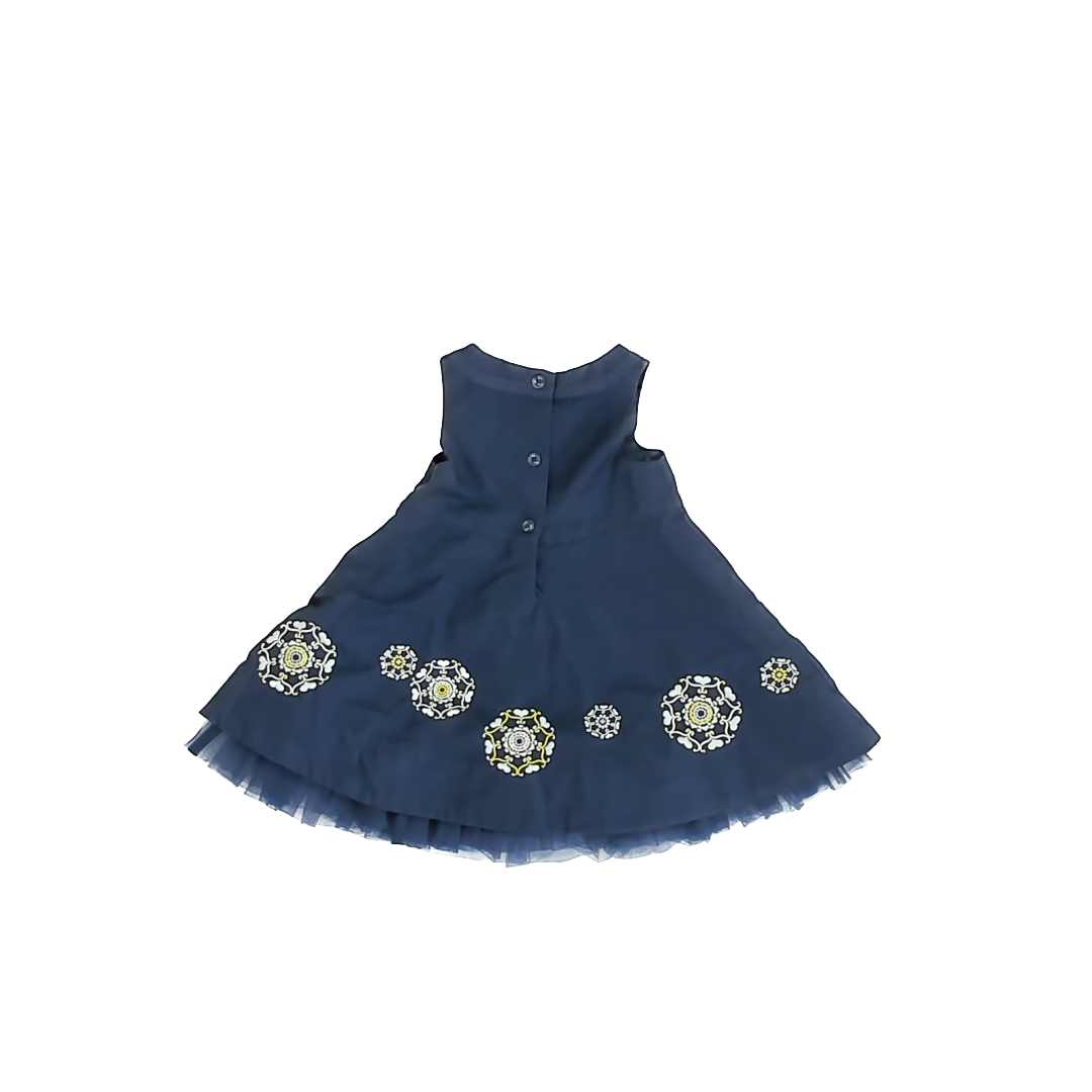Janie and Jack Girls Navy Floral Dress Size: 3-6 Months Navy Floral
