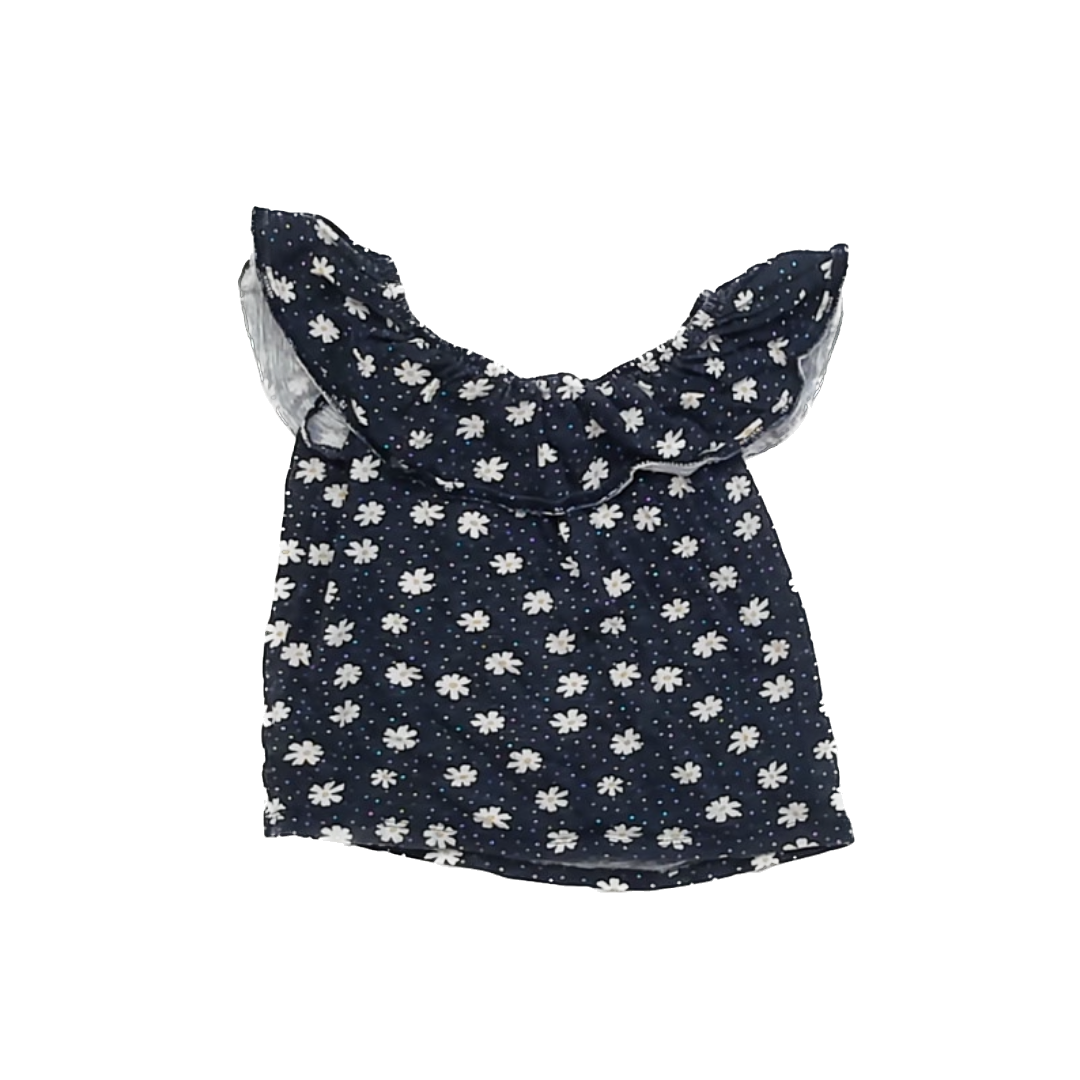 St. Bernard Girls Navy Floral Tank Top Size: 7 Years Navy Floral