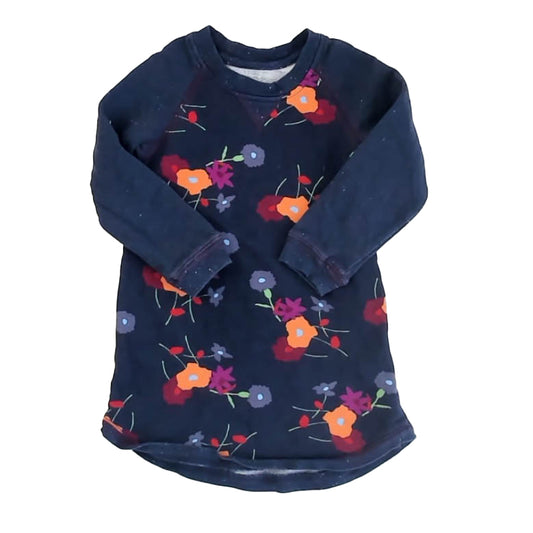 Hanna Andersson Girls Navy Floral Dress Size: 5T Navy Floral