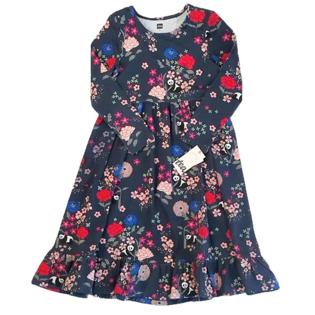 Tea Collection Girls Navy Floral Dress Size: 5T Navy Floral