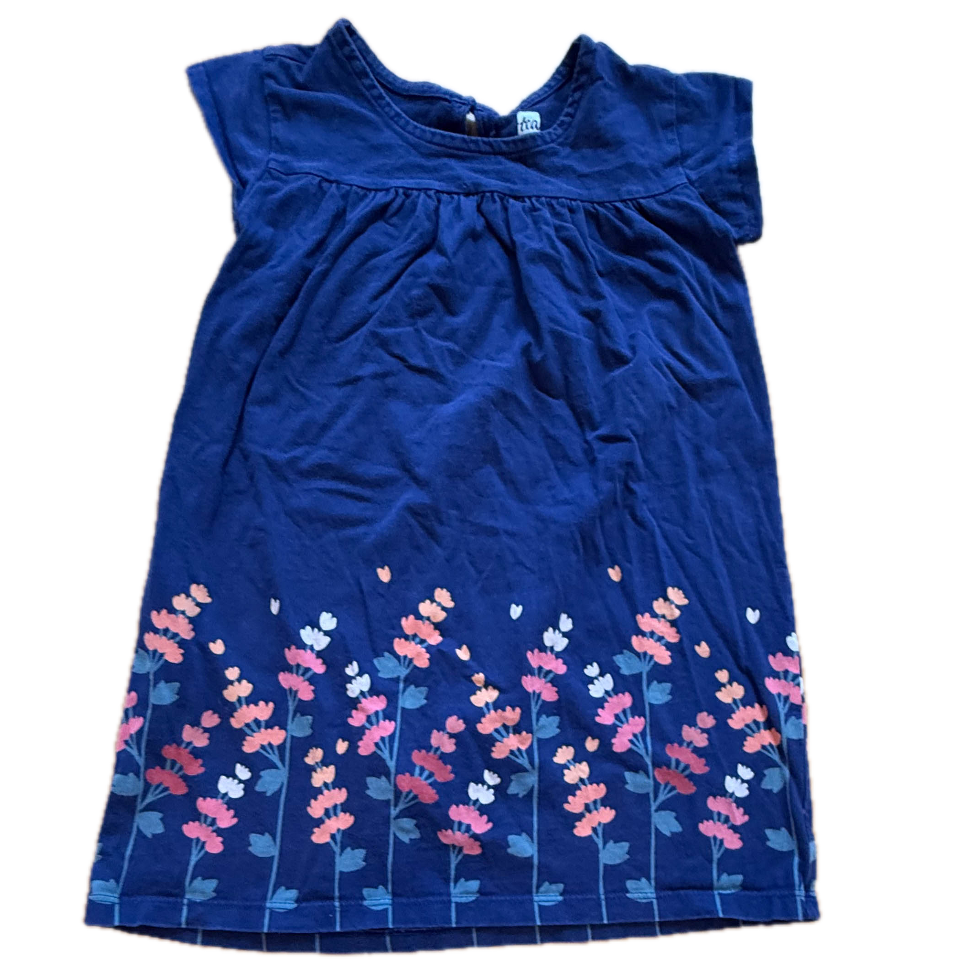 Tea Collection Girls Navy Floral Dress Size: 4T Navy Floral