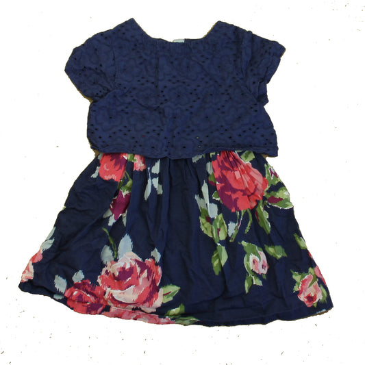 Boden Girls Navy Floral Dress Size: 2-3T