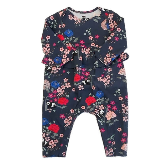 Tea Collection Girls Navy Floral Romper Size: 6-9 Months Navy Floral