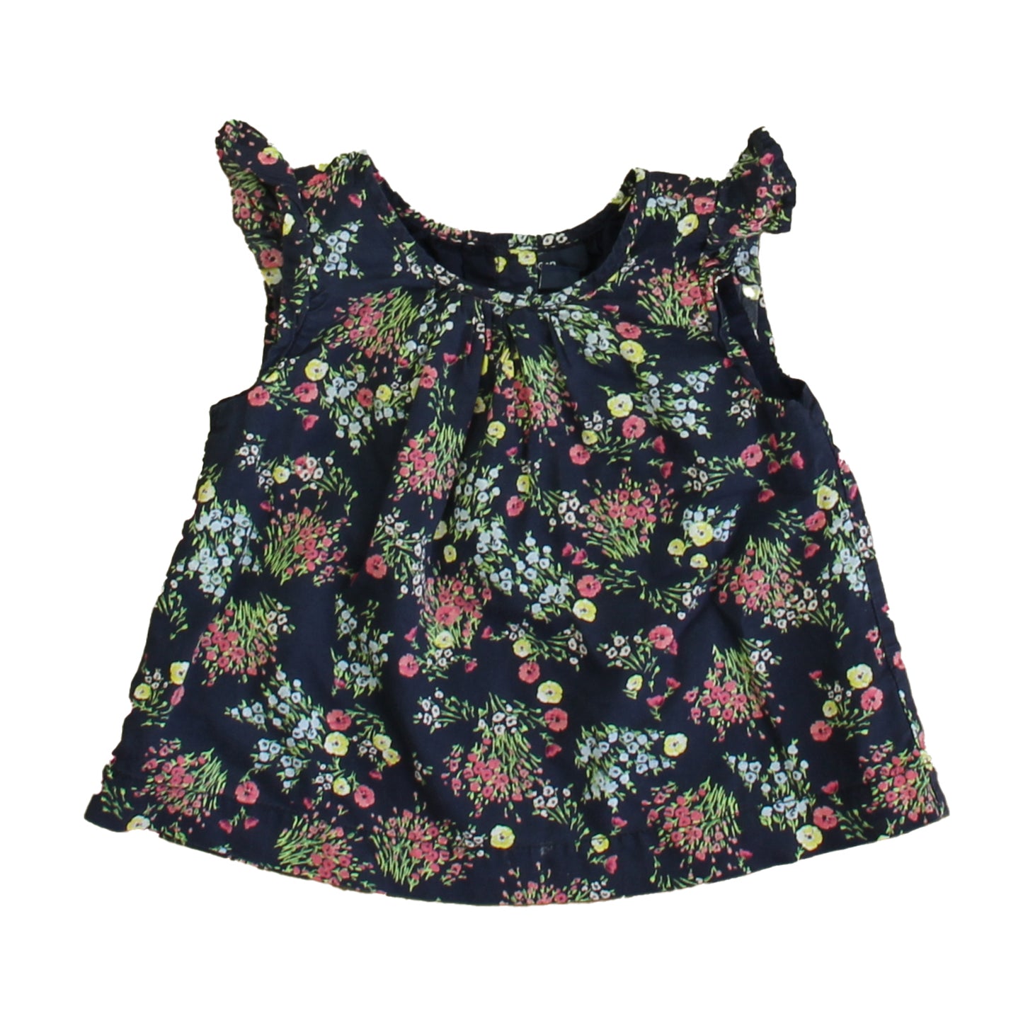 Gap Girls Navy Floral Blouse Size: 18-24 Months Navy Floral