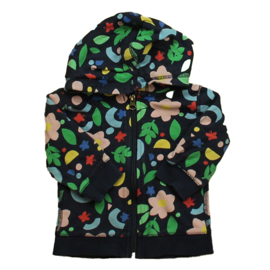 Hanna Andersson Girls Navy Floral Hoodie Size: 18-24 Months