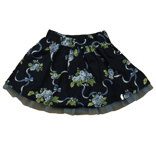 Janie and Jack Girls Navy Floral Skirt Size: 4T Navy Floral