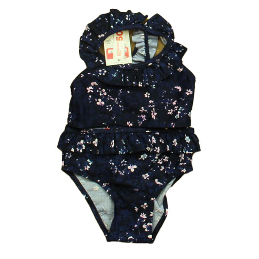 Joe Fresh Girls Navy Floral 2-piece Swimsuit Size: 18-24 Month Navy Floral