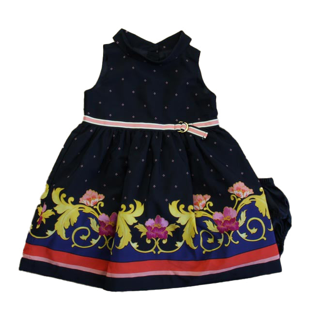 Janie and Jack Girls Navy Floral Dress Size: 12-18 Months Navy Floral