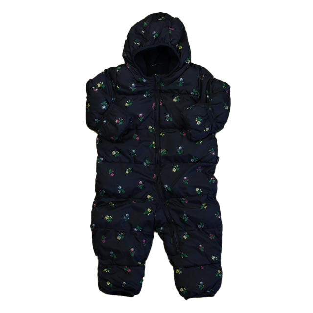 Gap Girls Navy Floral Snowsuit Size: 12-18 Months