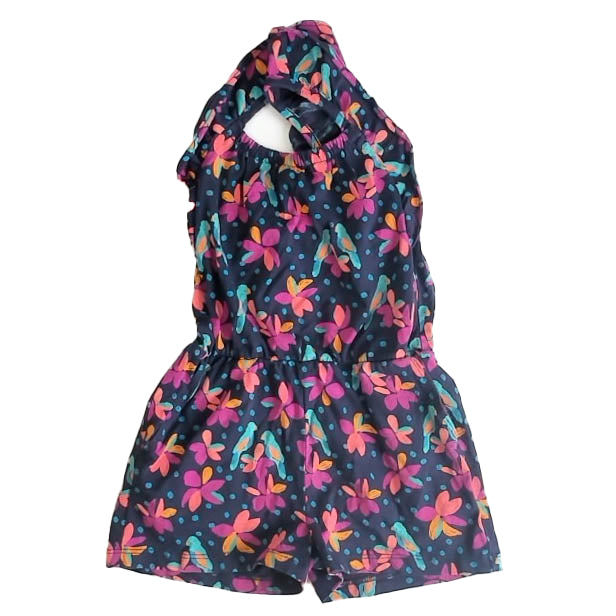 Tea Collection Girls Navy Floral Romper Size: 2T Navy Floral